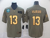 Nike Dolphins 13 Dan Marino 2019 Olive Gold Salute To Service Limited Jersey,baseball caps,new era cap wholesale,wholesale hats